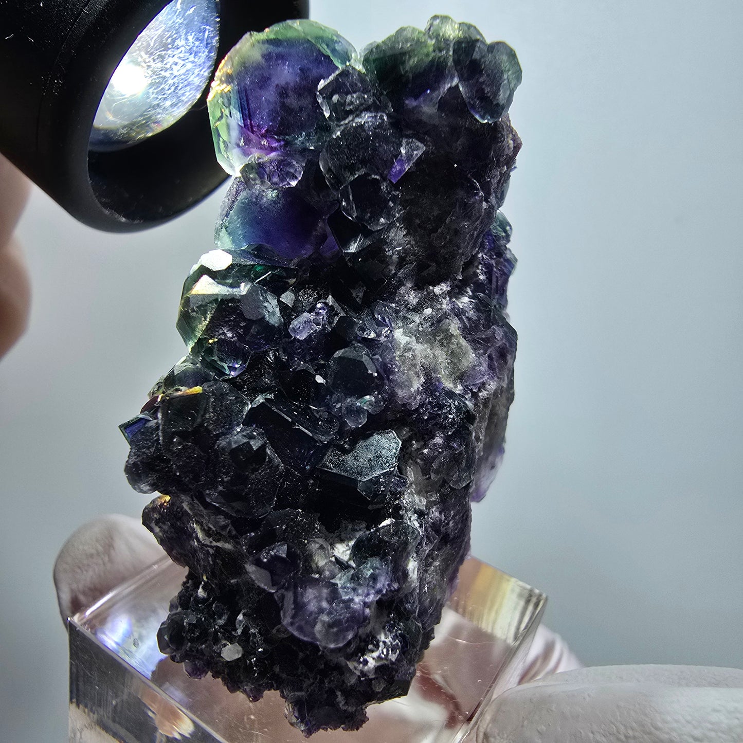 Seltene Phantom Fluorit Würfel, grün lila Okorusu, Namibia 49*35*22mm