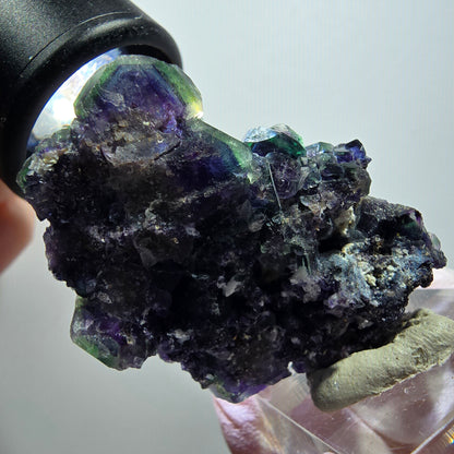 Seltene Phantom Fluorit Würfel, grün lila Okorusu, Namibia 49*35*22mm