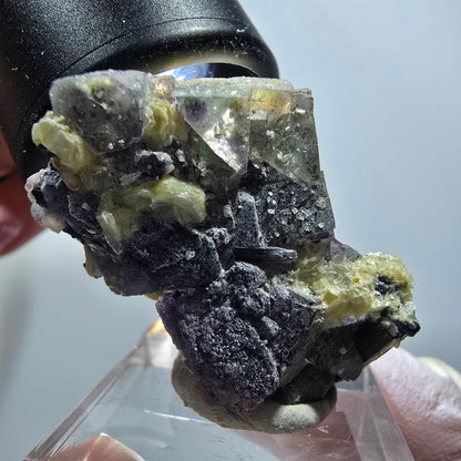 Phantom Fluorit, Schörl Turmalin, Muskovit Stufe Erongo, Namibia 37*25*26mm