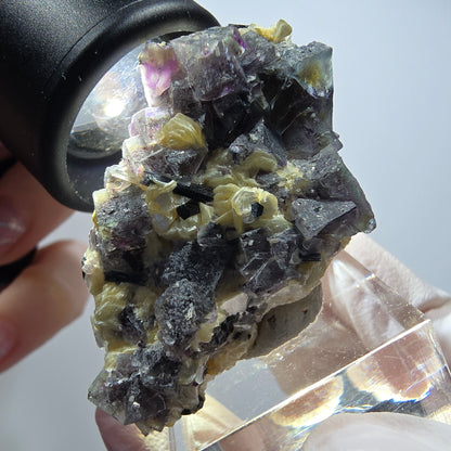 Bunte Phantom Fluorit, Schörl Turmalin, Muskovit Stufe Erongo Namibia 47*28*21mm