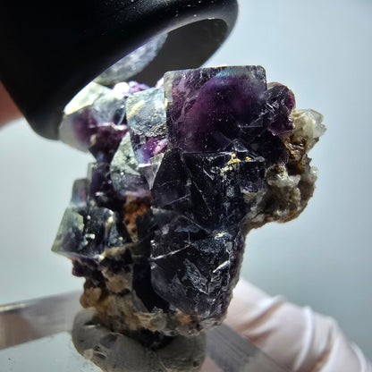 Seltene Phantom Fluorit Würfel, Quarz Stufe Okorusu, Namibia 36*32*17mm