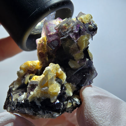 Bunte Phantom Fluorit, Schörl Turmalin, Muskovit Stufe Erongo, Namibia 50*36*32mm