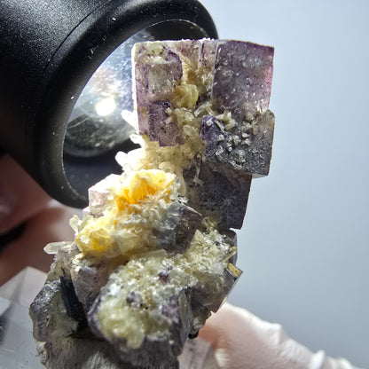 Bunte Phantom Fluorit, Schörl Turmalin, Muskovit Stufe Erongo, Namibia 36*30*18mm