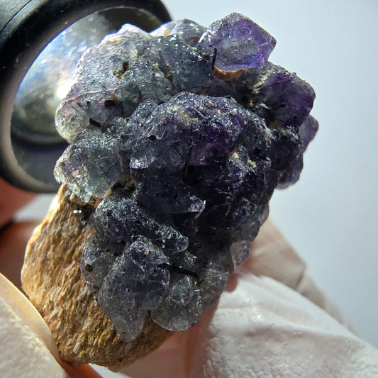 Phantom Fluorit Würfel, Schörl Turmalin, Orthoklas Stufe Erongo, Namibia 36*24*21mm