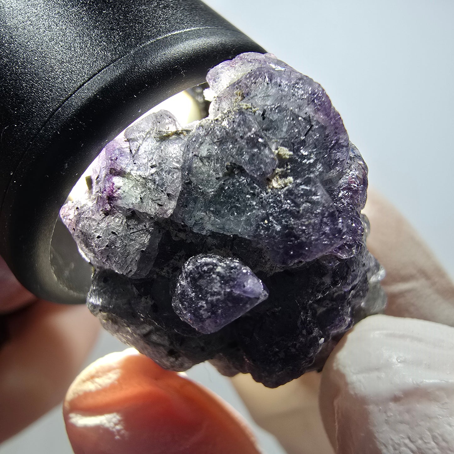 Phantom Fluorit Würfel, Schörl Turmalin, Orthoklas Stufe Erongo, Namibia 36*24*21mm