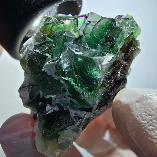 Phantom Fluorit, Schörl Turmalin, Muskovit Stufe Erongo, Namibia 40*35*36mm