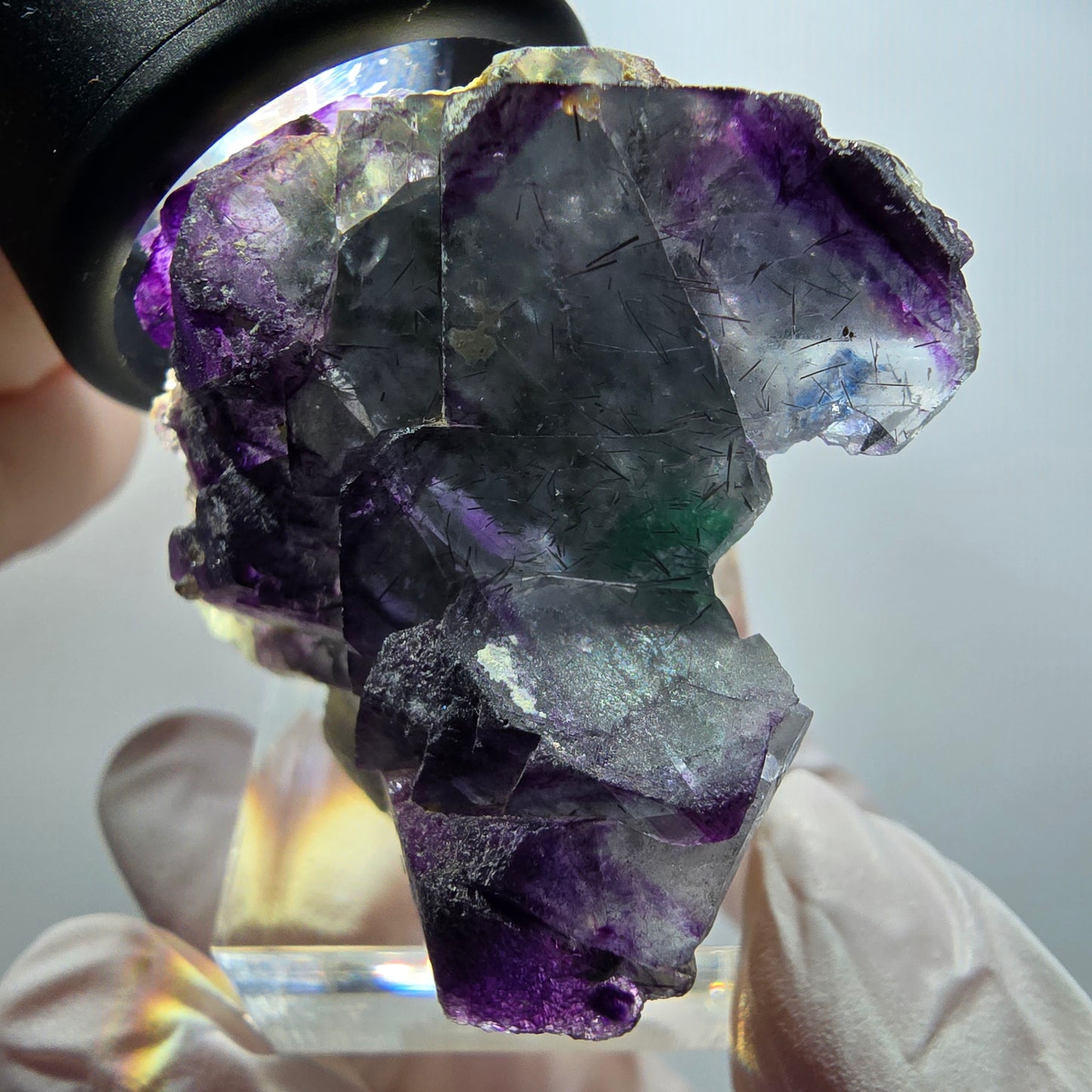 Phantom Fluorit, Schörl Turmalin, Hyalit, Orthoklas Erongo, Namibia 40*41*31mm