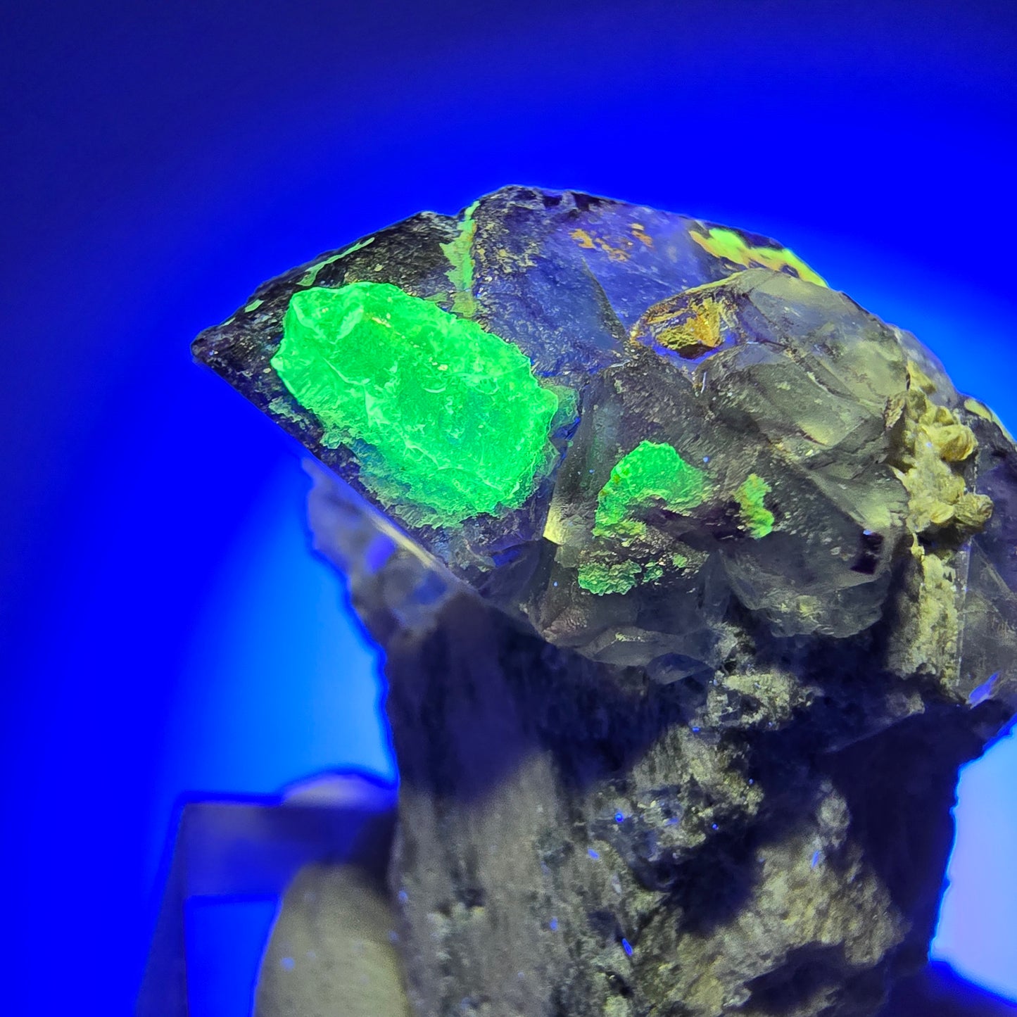 Phantom Fluorit, Schörl Turmalin, Hyalit, Orthoklas Erongo, Namibia 40*41*31mm