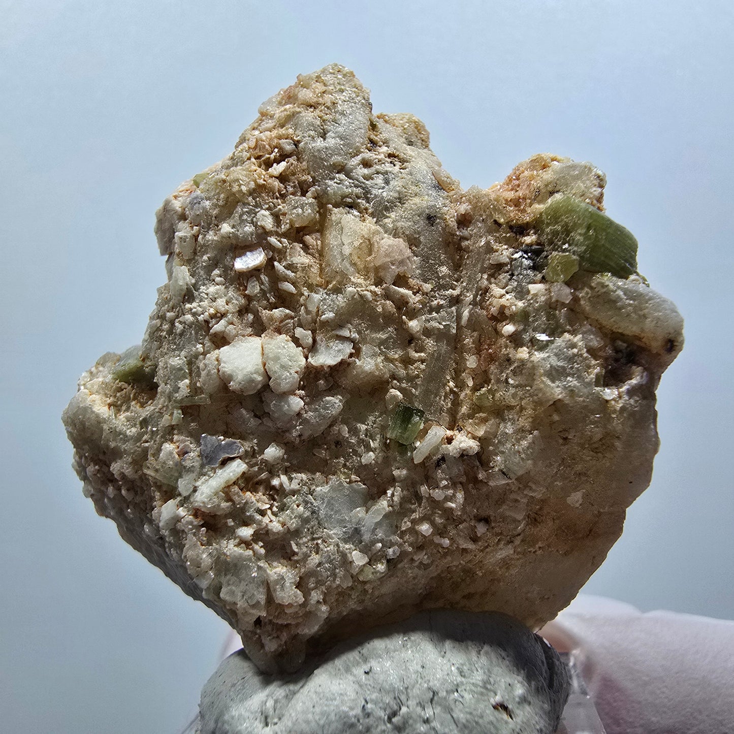 Seltene Turmalin, Verdelith auf Quarz Matrix Stufe Kaokoveld, Namibia 46*41*21mm