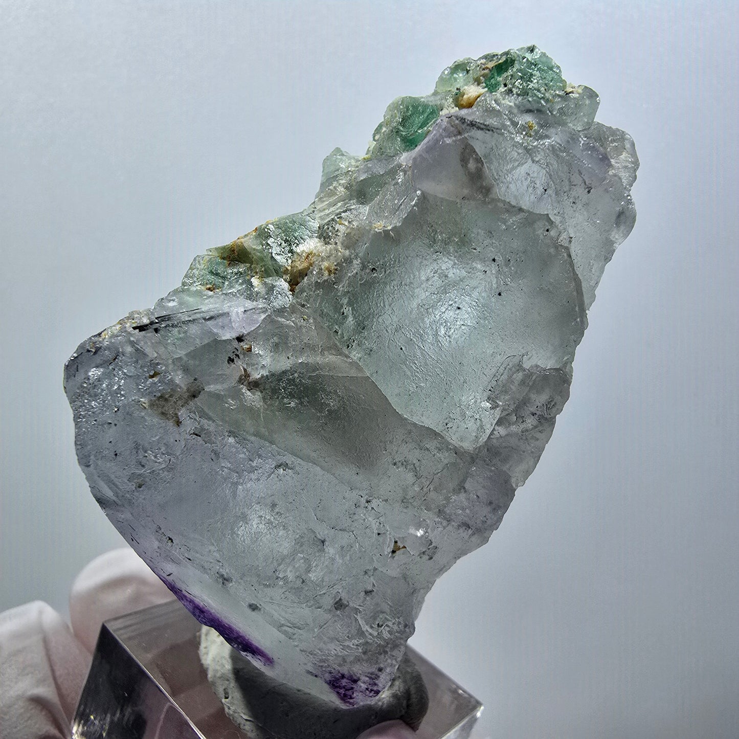 Phantom Fluorit, Schörl Turmalin, Hyalit Stufe Erongo, Namibia 62*40*32mm