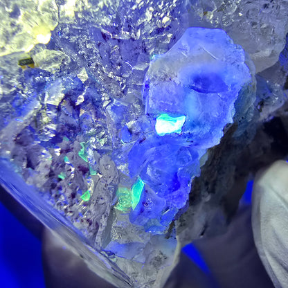 Phantom Fluorit, Schörl Turmalin, Hyalit Stufe Erongo, Namibia 62*40*32mm