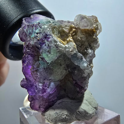 Seltene Phantom Fluorit zonal, Muskovit Stufe Erongo, Namibia 41*33*24mm