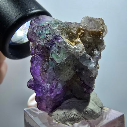 Seltene Phantom Fluorit zonal, Muskovit Stufe Erongo, Namibia 41*33*24mm