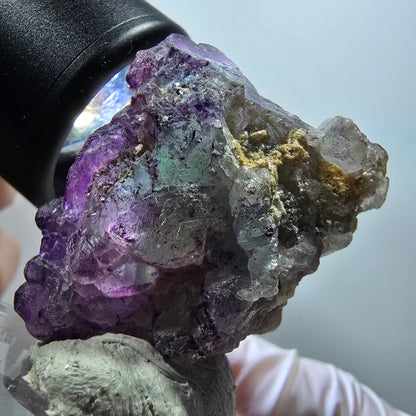 Seltene Phantom Fluorit zonal, Muskovit Stufe Erongo, Namibia 41*33*24mm