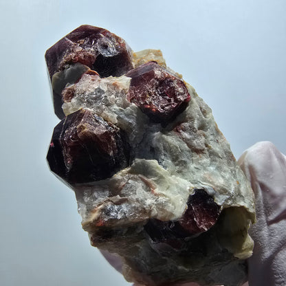 Seltene rote Granat auf Quarz Stufe Erongo, Namibia 59*45*29mm