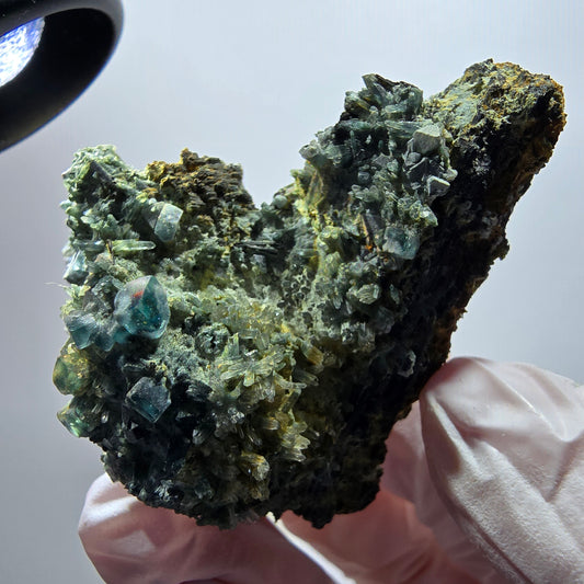 Seltene Phantom Fluorit, Schörl Turmalin Stufe Erongo, Namibia 52*39*28mm