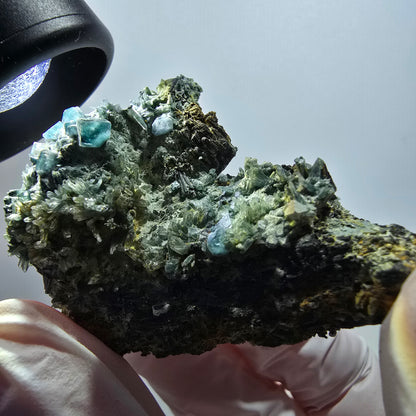 Rare phantom fluorite, schorl tourmaline specimen, Erongo, Namibia, 52*39*28mm 