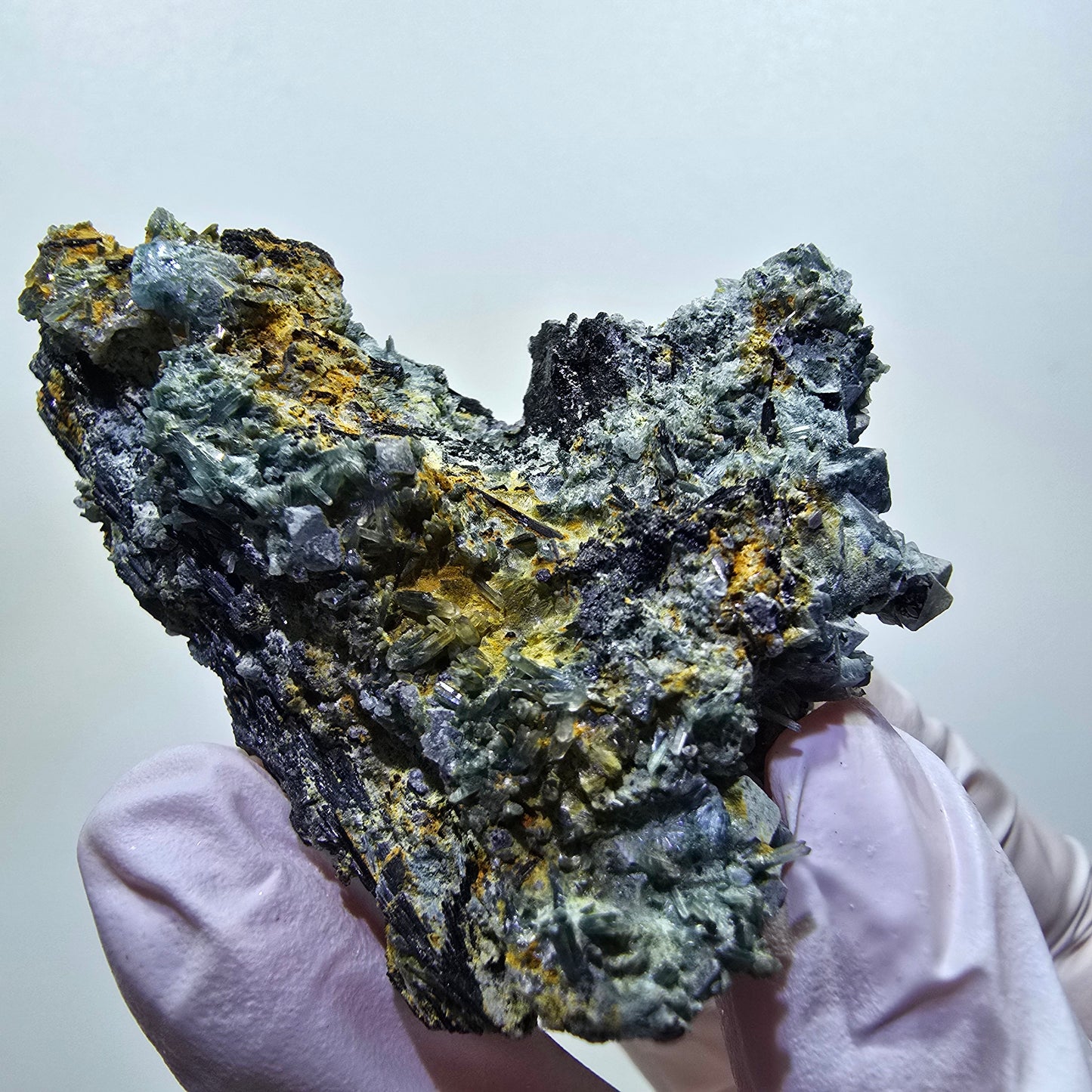 Rare phantom fluorite, schorl tourmaline specimen, Erongo, Namibia, 52*39*28mm 