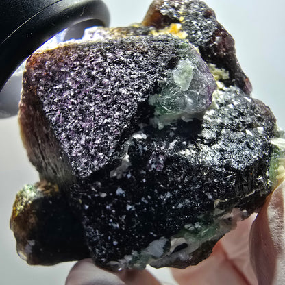 Phantom Fluorit Würfel, hexagonal, Muskovit Stufe Erongo, Namibia 60*51*39mm