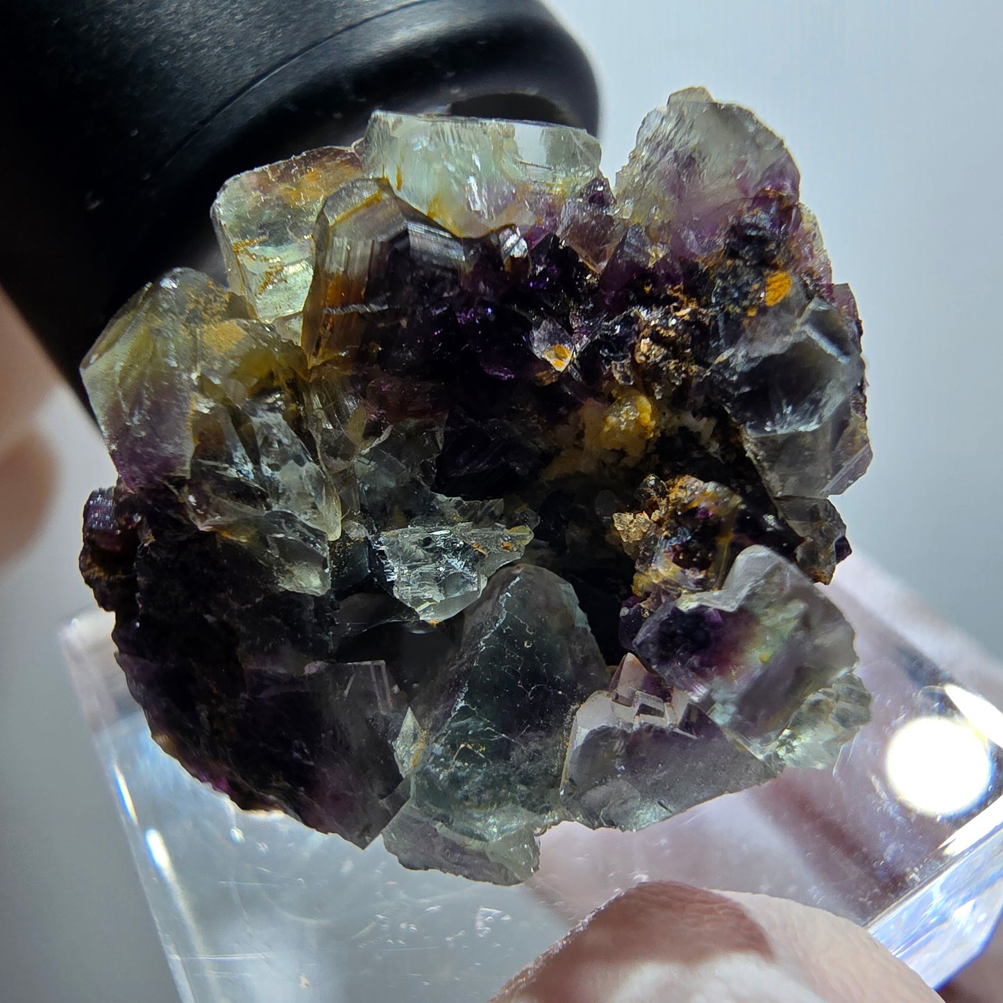 Clear Phantom Fluorite Cube Specimen, green yellow purple Okorusu, Namibia 26*25*17mm #11774 