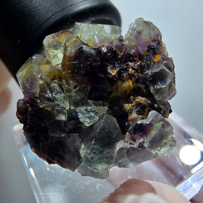 Clear Phantom Fluorite Cube Specimen, green yellow purple Okorusu, Namibia 26*25*17mm #11774 