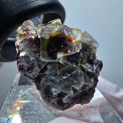 Clear Phantom Fluorite Cube Specimen, green yellow purple Okorusu, Namibia 26*25*17mm #11774 