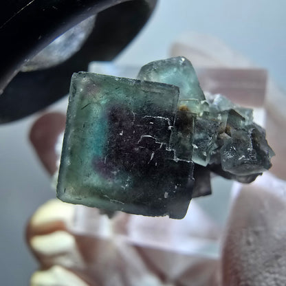 Rare phantom fluorite cube specimen, green-purple, Okorusu, Namibia, 31*22*13mm #11775 