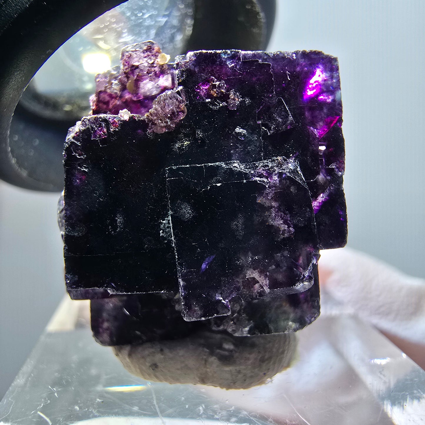 Phantom Fluorite Cube Step, tessellated purple green Okorusu, Namibia 21*20*14mm #11776 