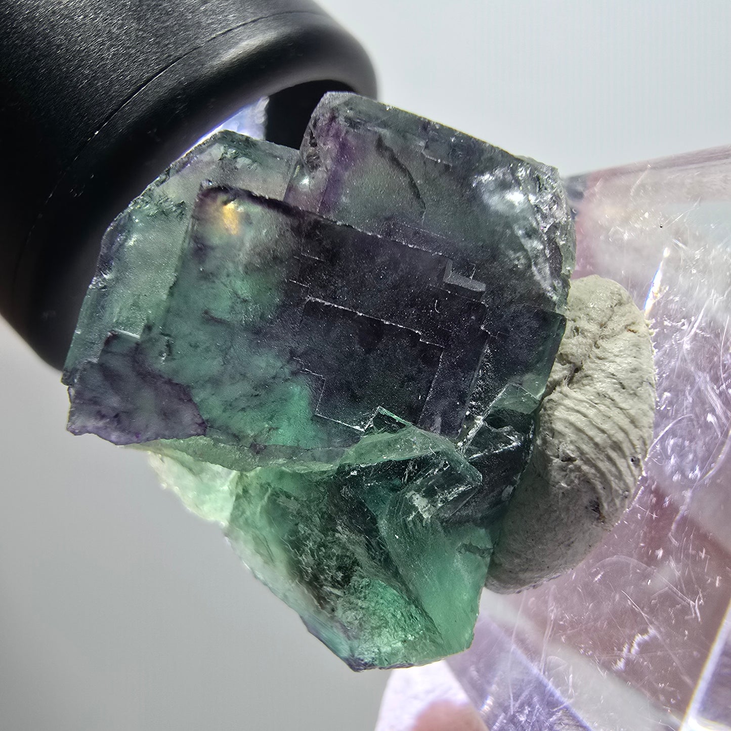 Rare spécimen de cube de fluorite fantôme, vert-violet, Okorusu, Namibie, 26*19*12 mm #11778 