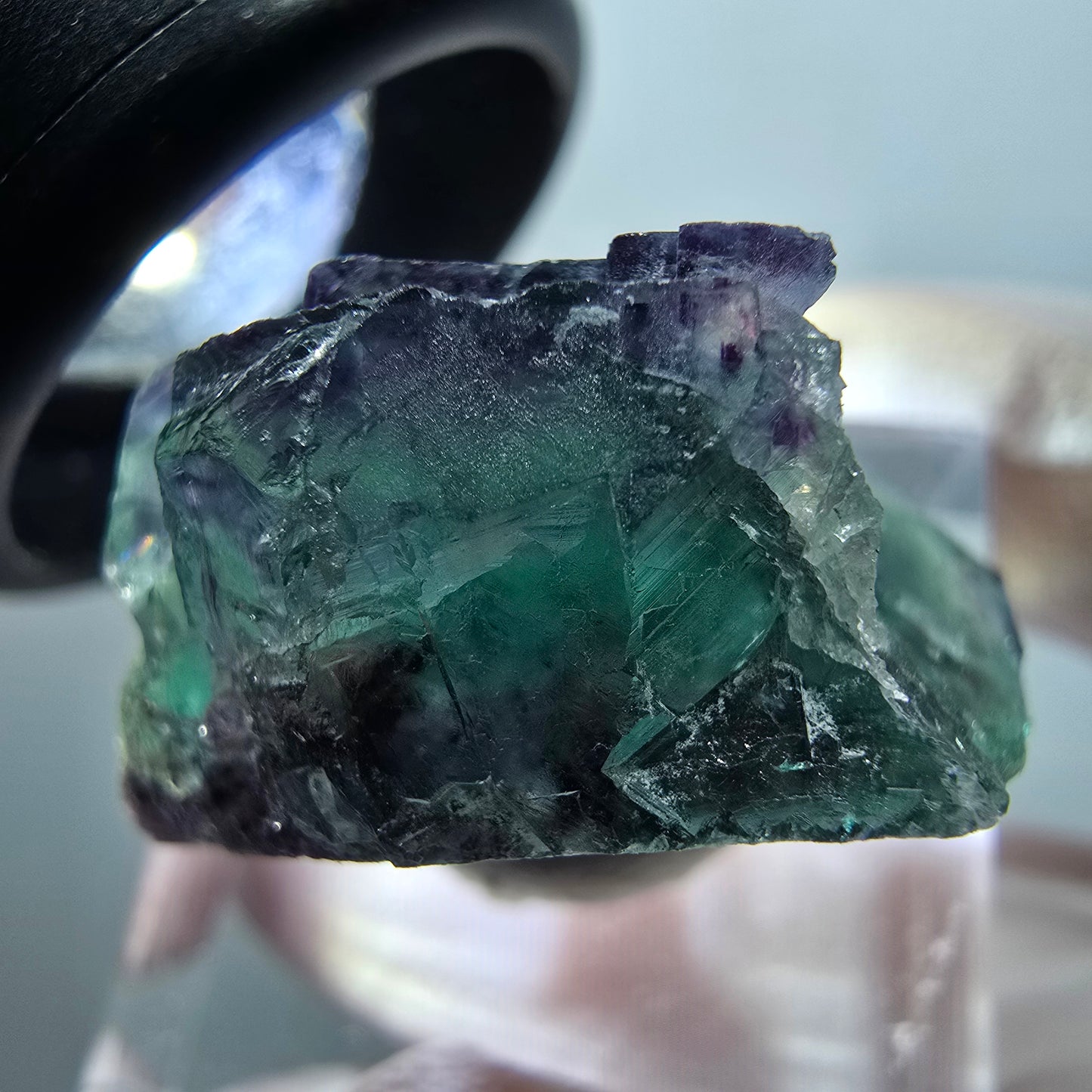 Rare spécimen de cube de fluorite fantôme, vert-violet, Okorusu, Namibie, 26*19*12 mm #11778 