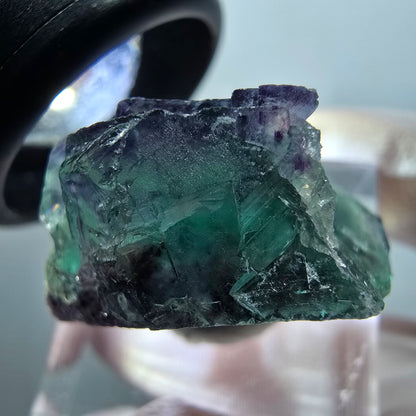 Rare spécimen de cube de fluorite fantôme, vert-violet, Okorusu, Namibie, 26*19*12 mm #11778 