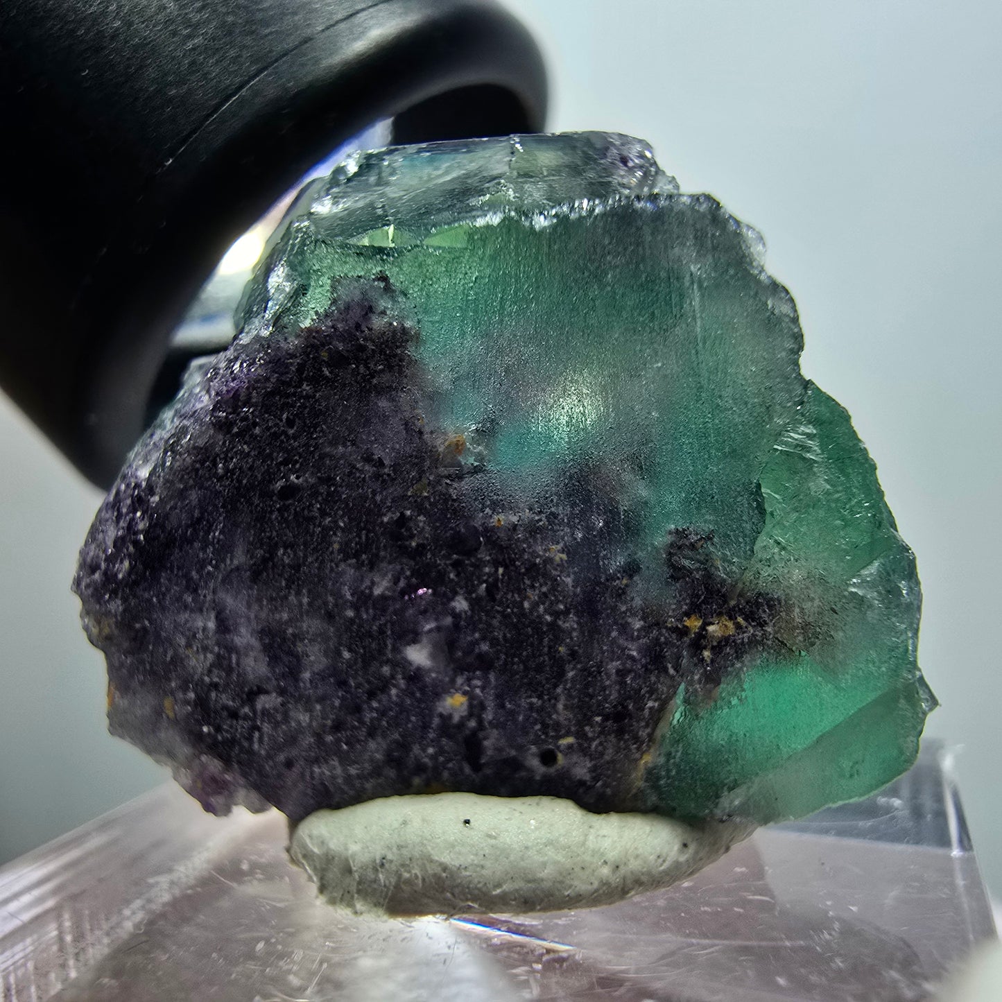Rare spécimen de cube de fluorite fantôme, vert-violet, Okorusu, Namibie, 26*19*12 mm #11778 