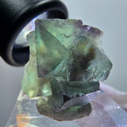 Very clear phantom fluorite cube specimen, green-purple Okorusu, Namibia 22*20*14mm #11780 