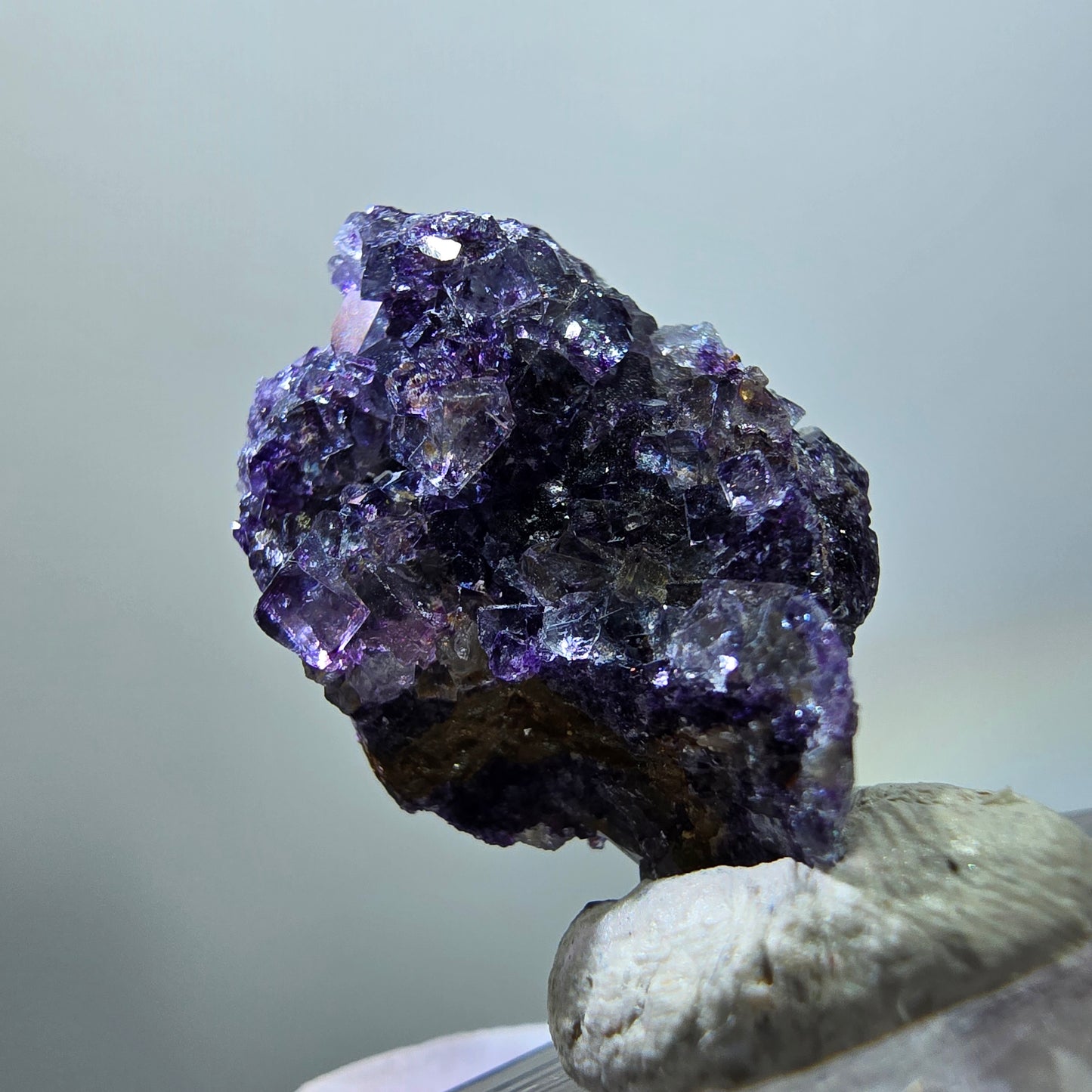 Very clear phantom fluorite cube specimen, green-purple Okorusu, Namibia 27*18*16mm #11783 