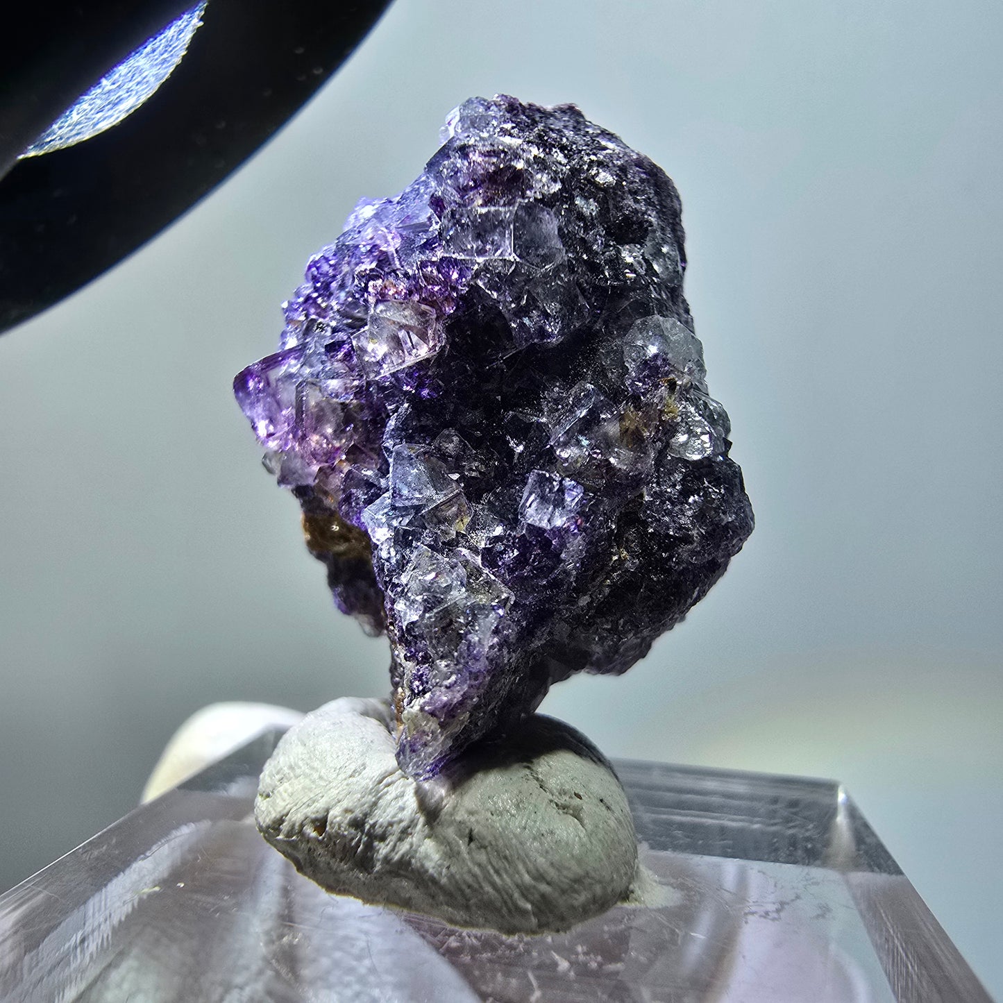 Very clear phantom fluorite cube specimen, green-purple Okorusu, Namibia 27*18*16mm #11783 