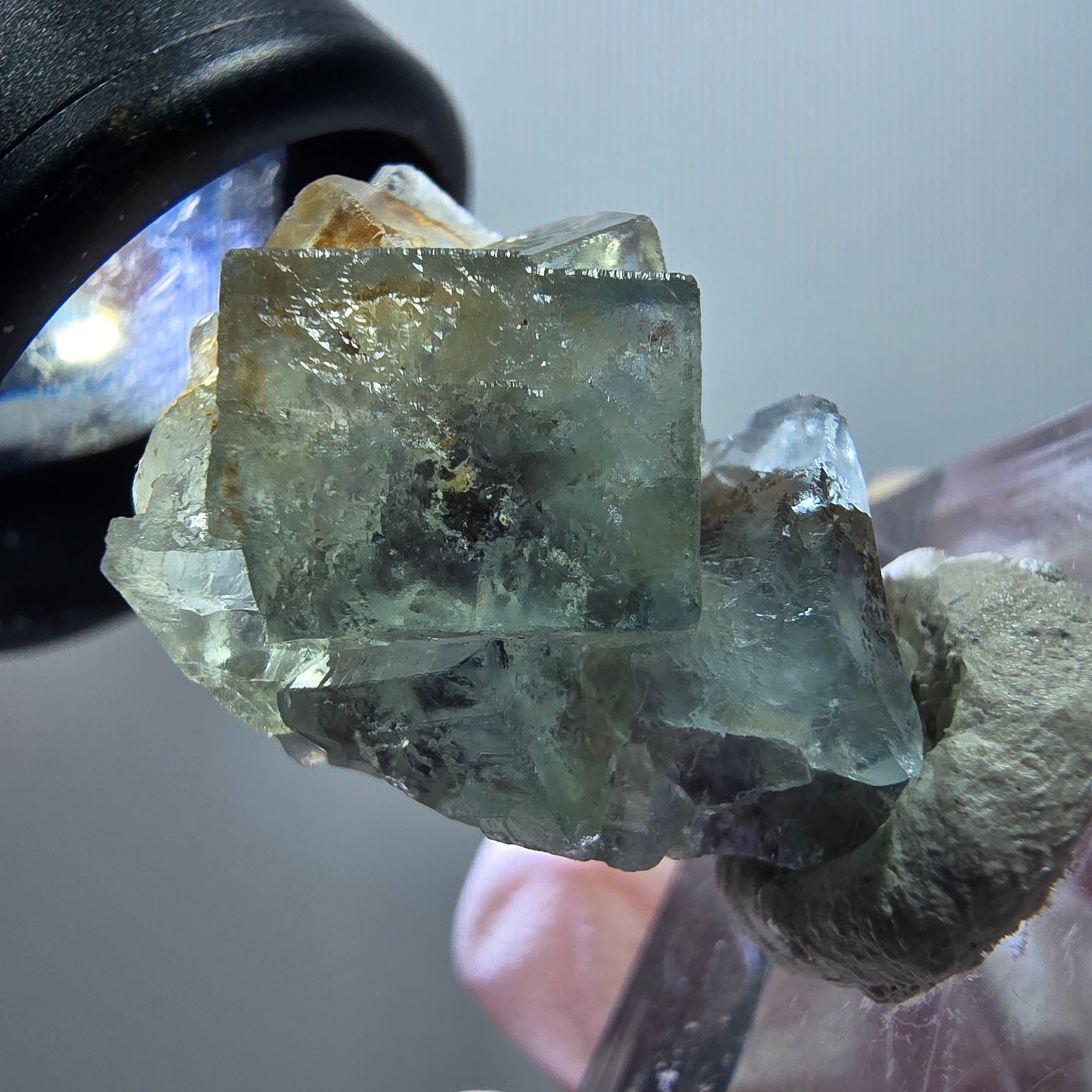 Rare spécimen de cube de fluorite fantôme, vert-violet, Okorusu, Namibie, 22*19*16 mm #11786 