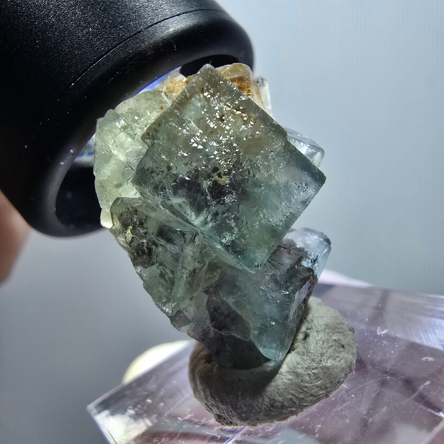 Rare spécimen de cube de fluorite fantôme, vert-violet, Okorusu, Namibie, 22*19*16 mm #11786 