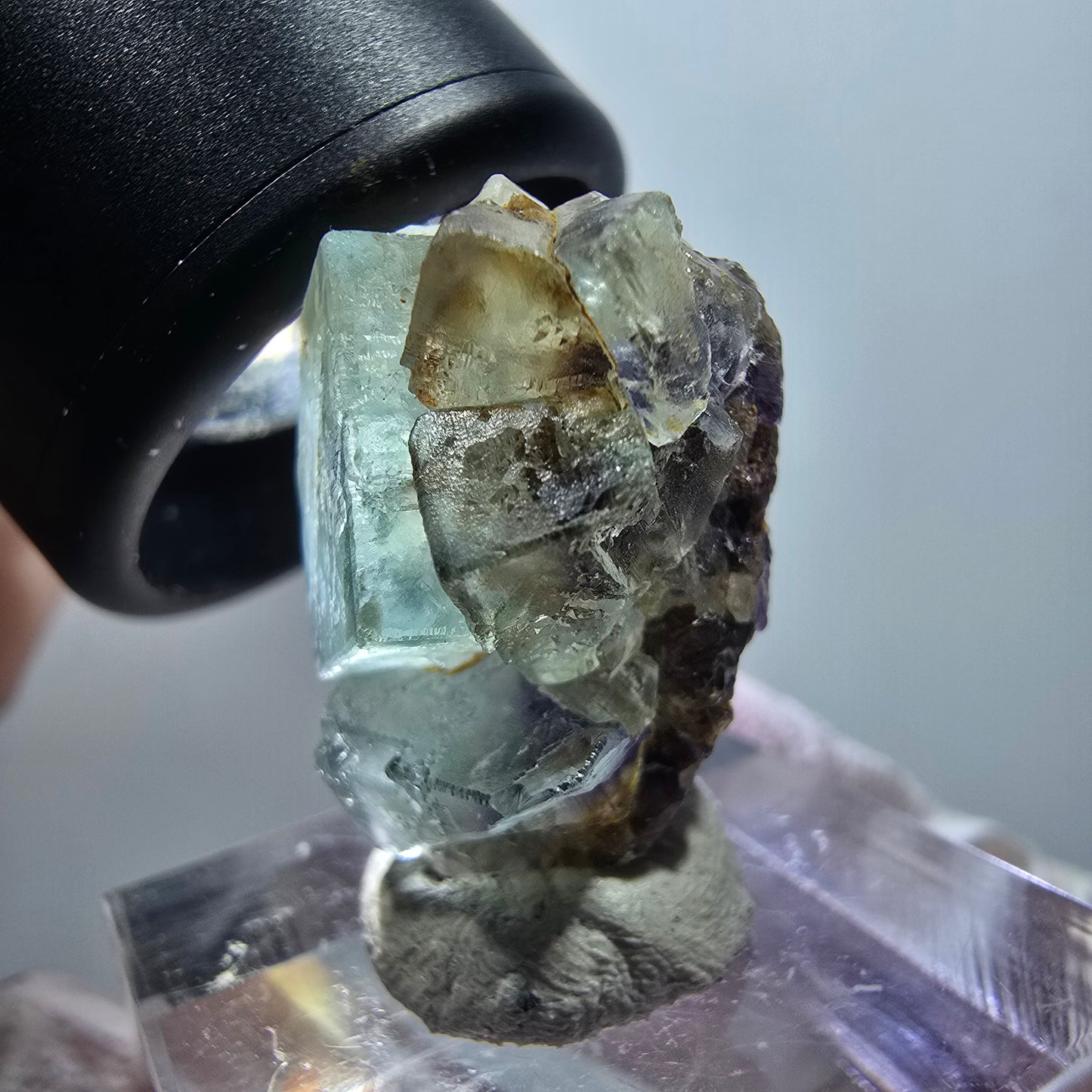 Rare spécimen de cube de fluorite fantôme, vert-violet, Okorusu, Namibie, 22*19*16 mm #11786 