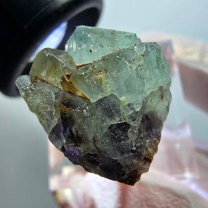 Rare spécimen de cube de fluorite fantôme, vert-violet, Okorusu, Namibie, 22*19*16 mm #11786 