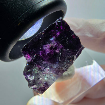 Rare spécimen de cube de fluorite fantôme, vert-violet, Okorusu, Namibie, 25*20*13 mm #11787 