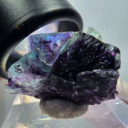 Rare spécimen de cube de fluorite fantôme, vert-violet, Okorusu, Namibie, 27*18*15mm #11788 