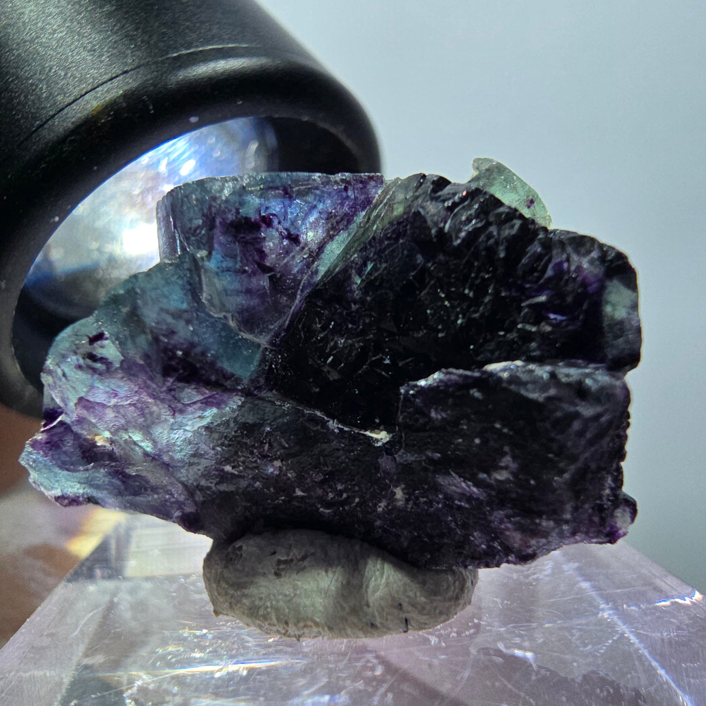 Rare spécimen de cube de fluorite fantôme, vert-violet, Okorusu, Namibie, 27*18*15mm #11788 