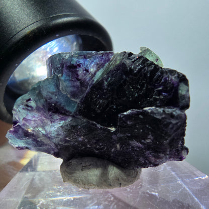 Rare spécimen de cube de fluorite fantôme, vert-violet, Okorusu, Namibie, 27*18*15mm #11788 