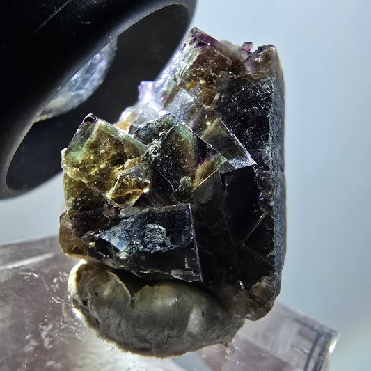 Seltene Phantom Fluorit Würfel Stufe, grün lila zonal Okorusu Namibia 23*16*16mm #11790