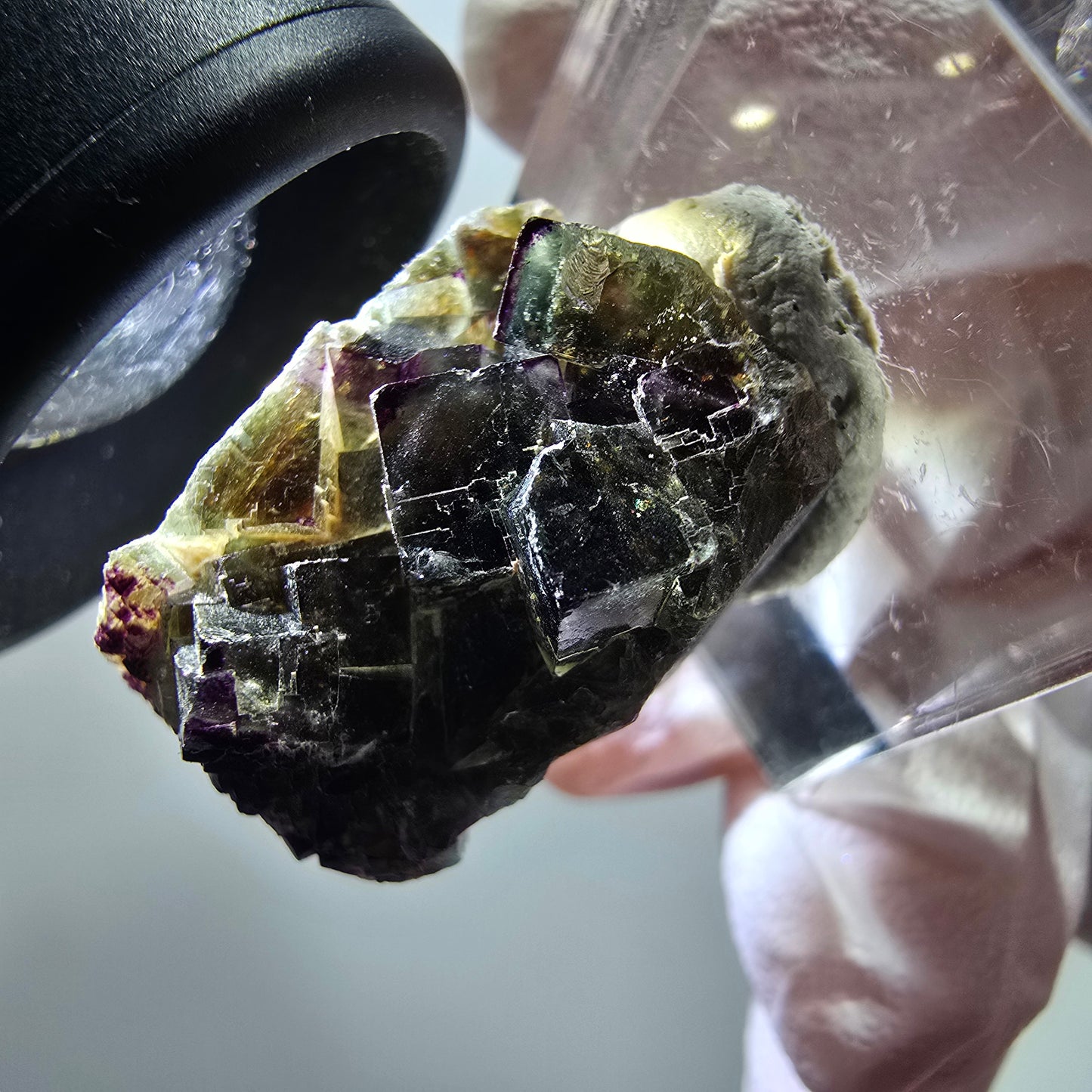 Rare Phantom Fluorite Cube Specimen, Green Purple Zonal Okorusu Namibia 23*16*16mm #11790 