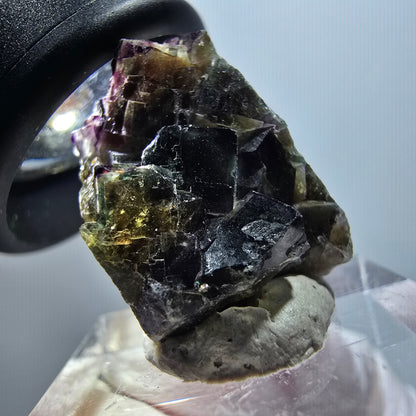 Rare Phantom Fluorite Cube Specimen, Green Purple Zonal Okorusu Namibia 23*16*16mm #11790 