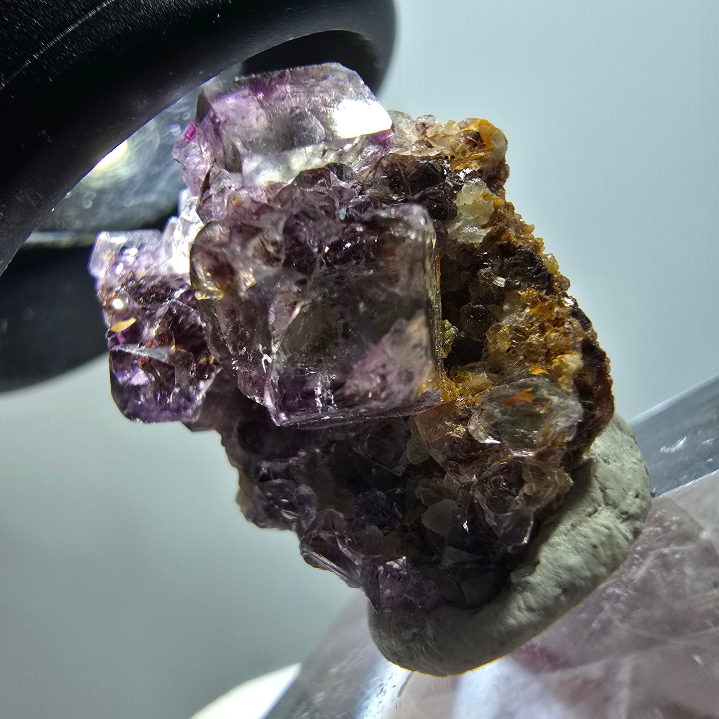 Very clear phantom fluorite cube specimen, green-purple Okorusu, Namibia 21*17*11mm #11791 