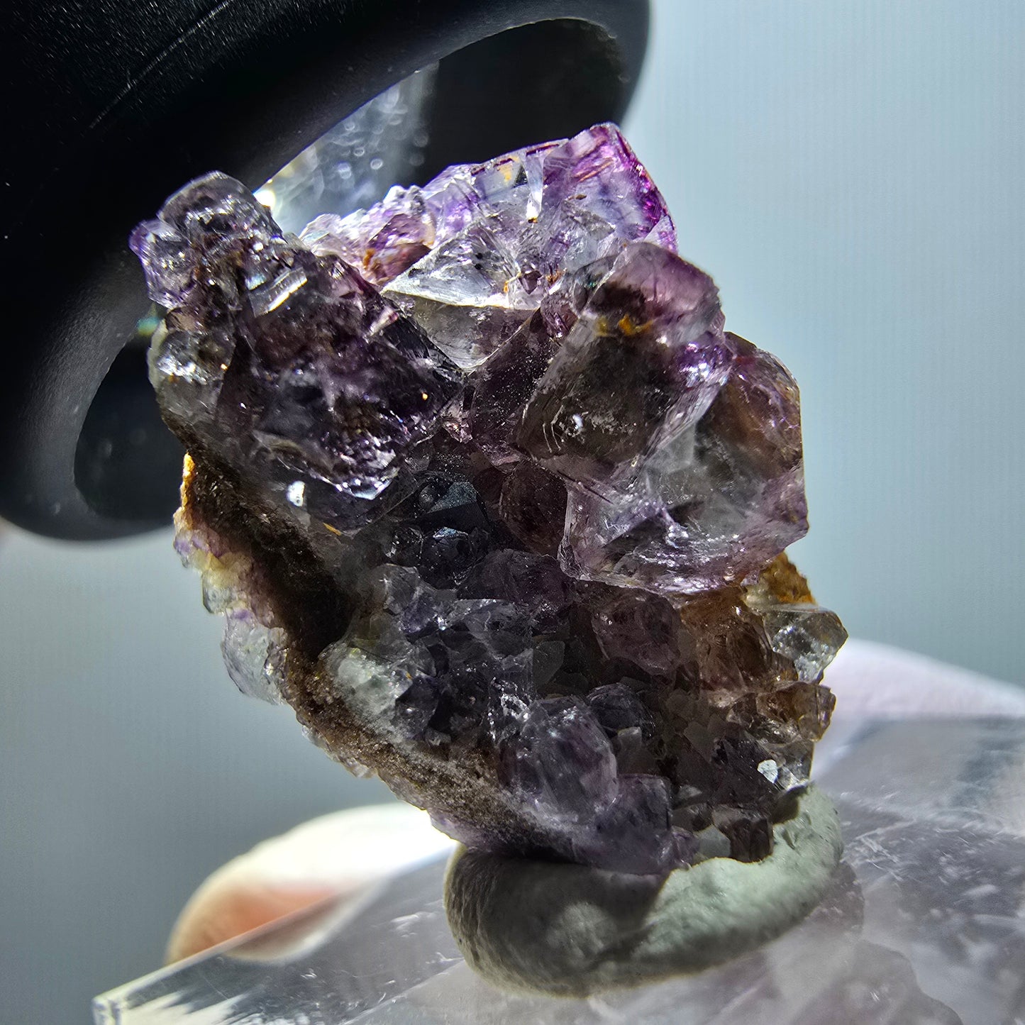 Very clear phantom fluorite cube specimen, green-purple Okorusu, Namibia 21*17*11mm #11791 