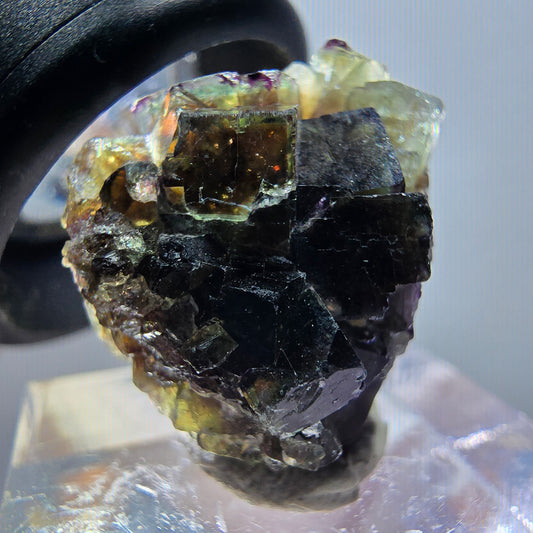 Seltene Phantom Fluorit Würfel Stufe, grün lila Okorusu, Namibia 20*17*11mm #11792