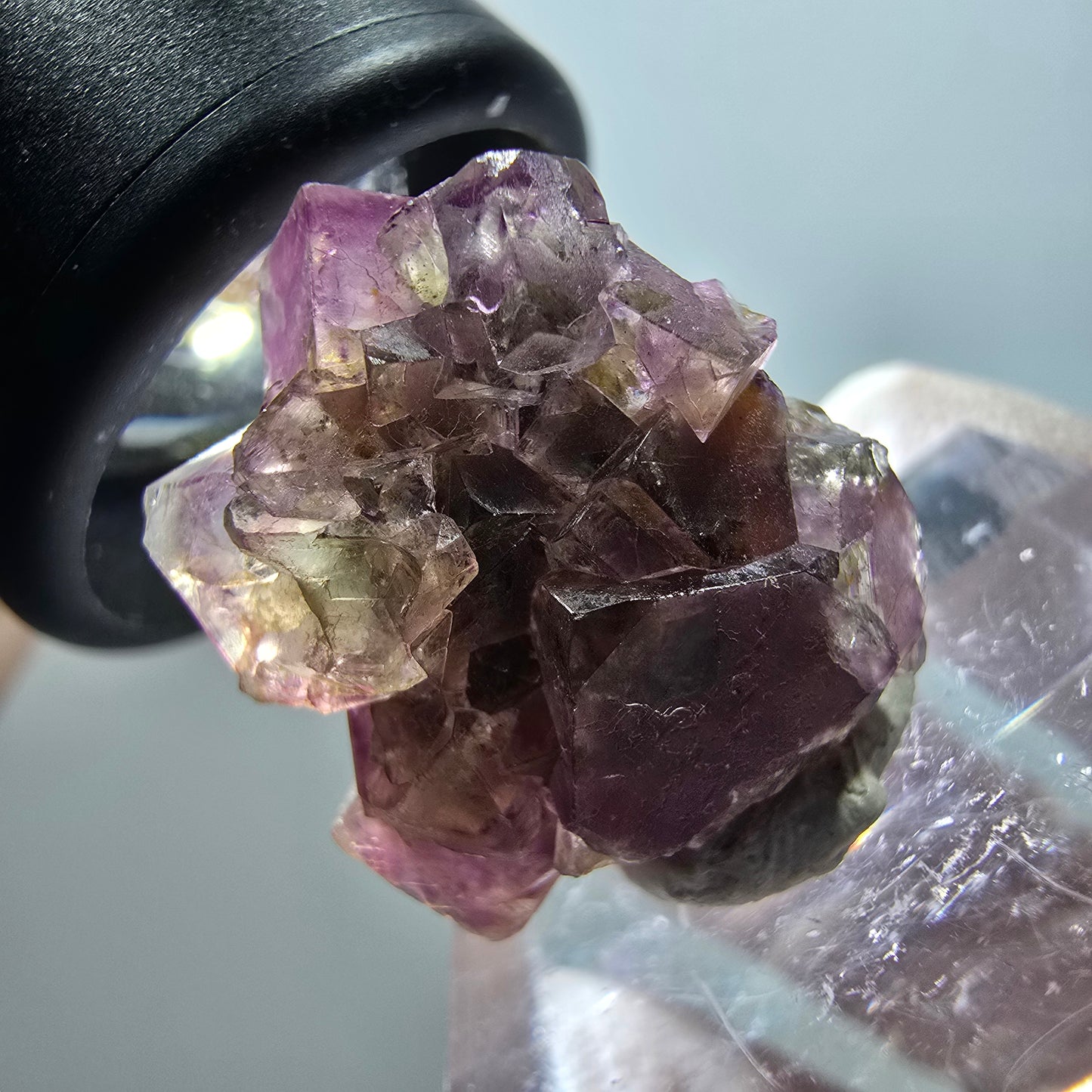 Rare spécimen de cube de fluorite fantôme, vert-violet, Okorusu, Namibie, 22*21*15 mm #11793 